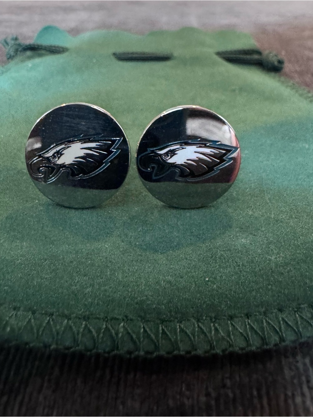 Philadelphia Eagles Silver Logo Round Cufflinks - Men’s Accessories